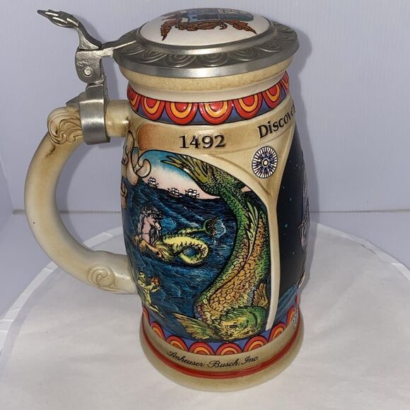 Anheuser Busch Discovery Of America Series Pinta Budweiser Stein - Picture 10 of 11
